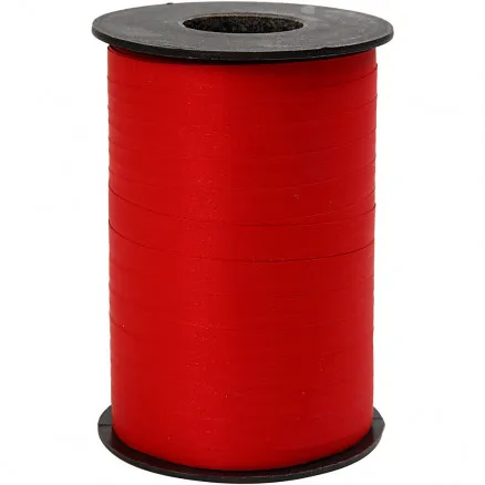 Gift ribbon, red, W: 10 mm, matte, 250 m/ 1 roll.