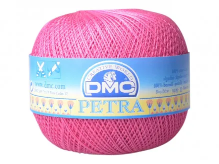 DMC Petra No. 8 Crochet Yarn Unicolor 53805 Cerise