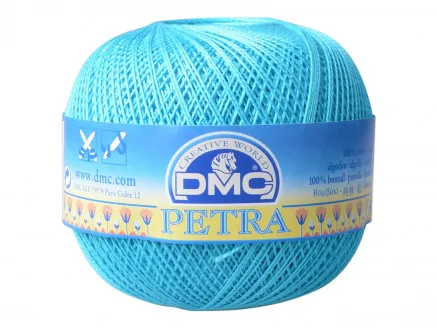 DMC Petra No. 5 Crochet Yarn Unicolor 53845 Turquoise