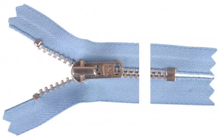 YKK Zip Aluminium 6cm 4mm Light Blue