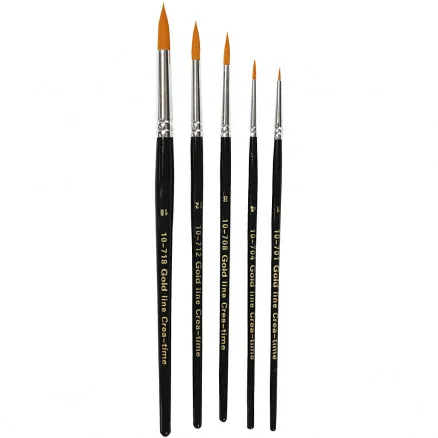 Gold Line Brush, No. 1-18, W: 2-7 mm, round, 5 pcs.